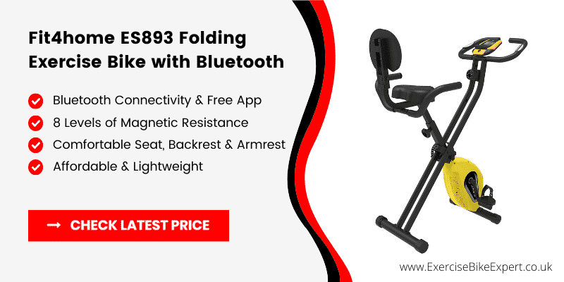Fit4home ES893 Bluetooth Connectivity Exercise Bike Folding Fitness Gym Home Workout Bike